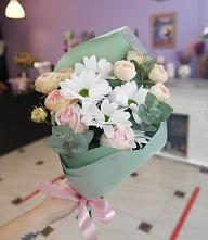 Букет цветов из:  Хризантемы и Розы в Базарный Карабулак