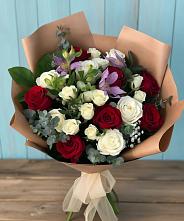 Букет цветов из:  Розы и Альстромерии в Базарный Карабулак