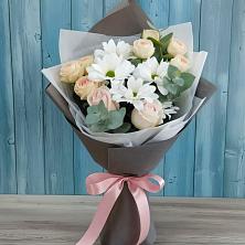 Букет цветов из:  Хризантемы и Розы в Базарный Карабулак