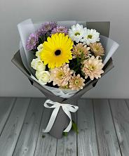 Букет цветов из:  Розы, Герберы и Хризантемы в Базарный Карабулак