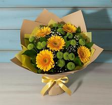 Букет цветов из:  Герберы и Хризантемы в Базарный Карабулак