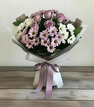 Букет цветов из:  Хризантемы и Розы в Базарный Карабулак