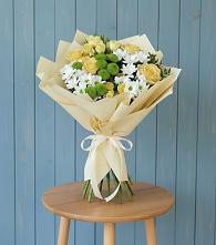 Букет цветов из:  Хризантемы и Розы в Базарный Карабулак