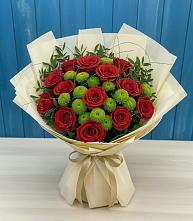 Букет цветов из:  Розы и Хризантемы в Базарный Карабулак