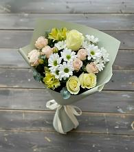 Букет цветов из:  Альстромерии, Розы и Хризантемы в Базарный Карабулак