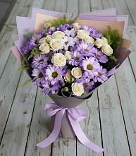 Букет цветов из:  Хризантемы и Розы в Базарный Карабулак